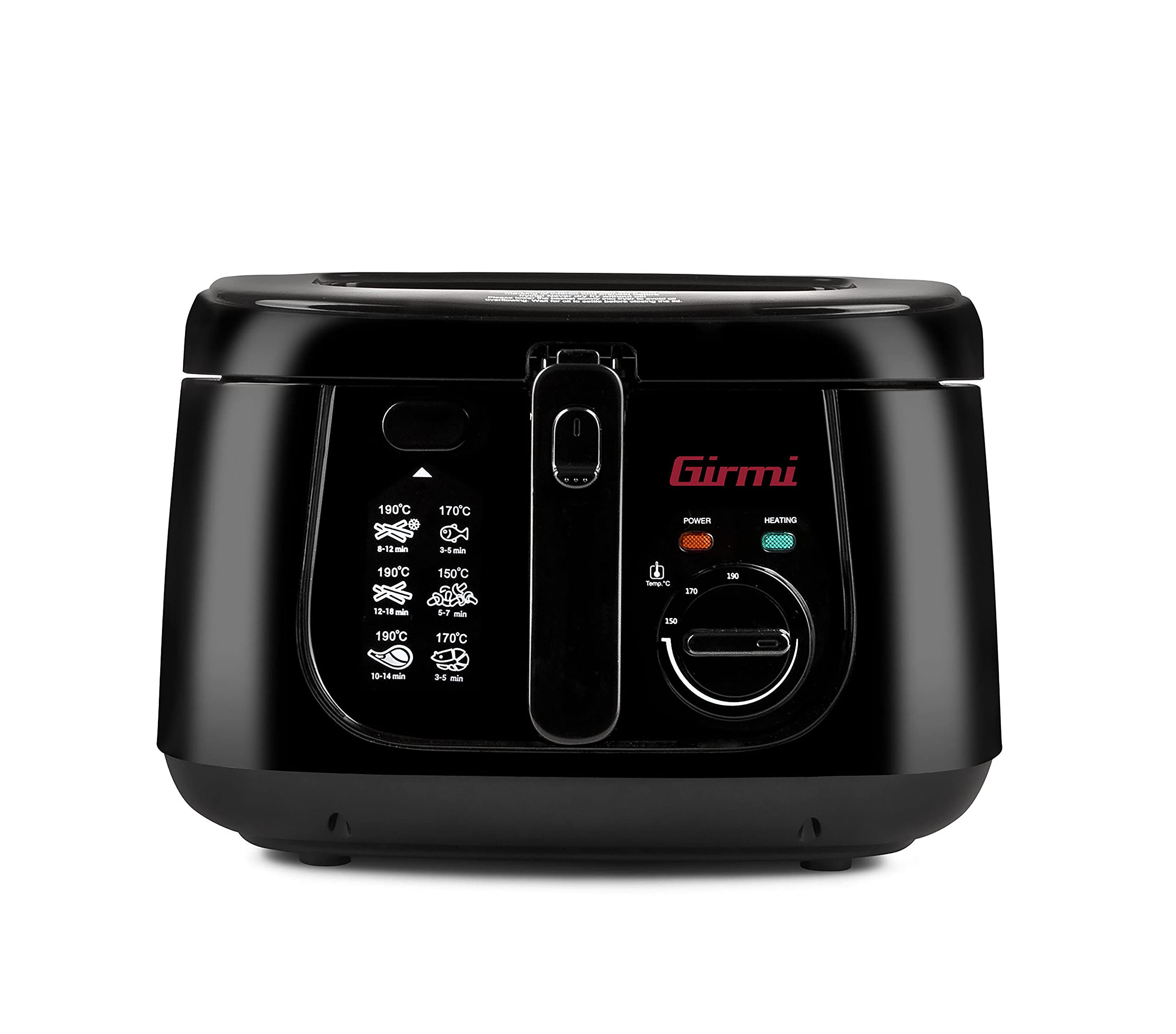 Girmi FG21 Friggitrice, 1800W, 2,5 L, Antiaderente, Nero