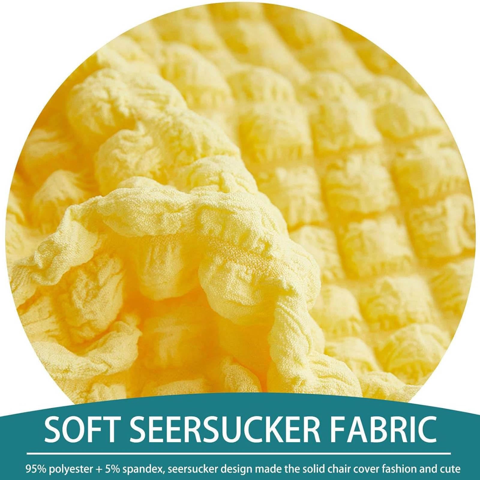 Seersucker Stretch-Schonbezüge für Esszimmerstühle, abnehmbare Akzent-Stuhlhussen, geschwungene Rückenlehne, 1/2/4/6 Stück