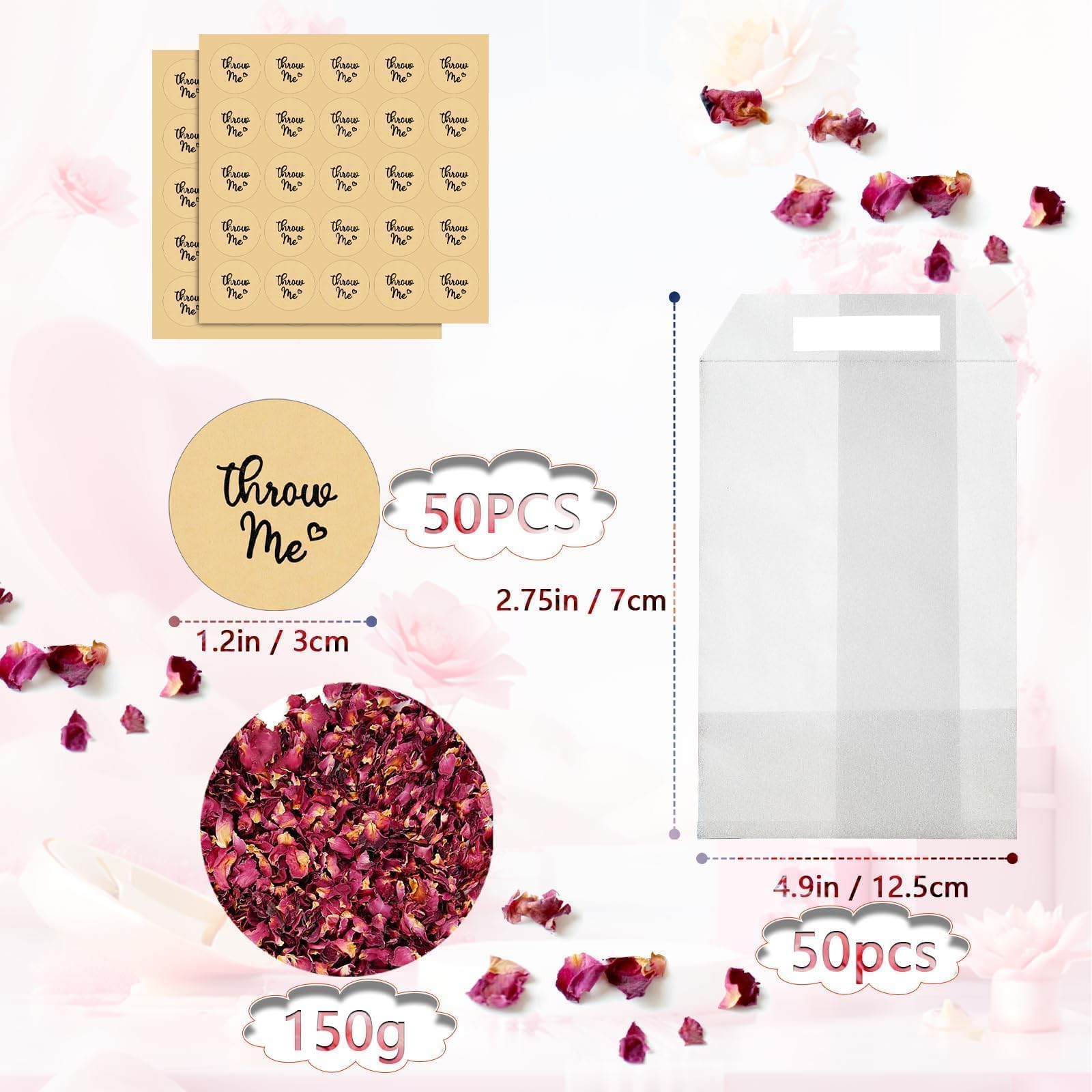 Natürliches Hochzeitskonfetti 250g - Biologisch Abbaubare Blütenblätter Für Braut & Blumenmädchen