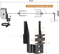 Vista 2 de Kit de rotisería OnlyFire de acero inoxidable con accesorios para parrilla y motor eléctrico de 6 vatios 110V para parrillas de gas - Varilla