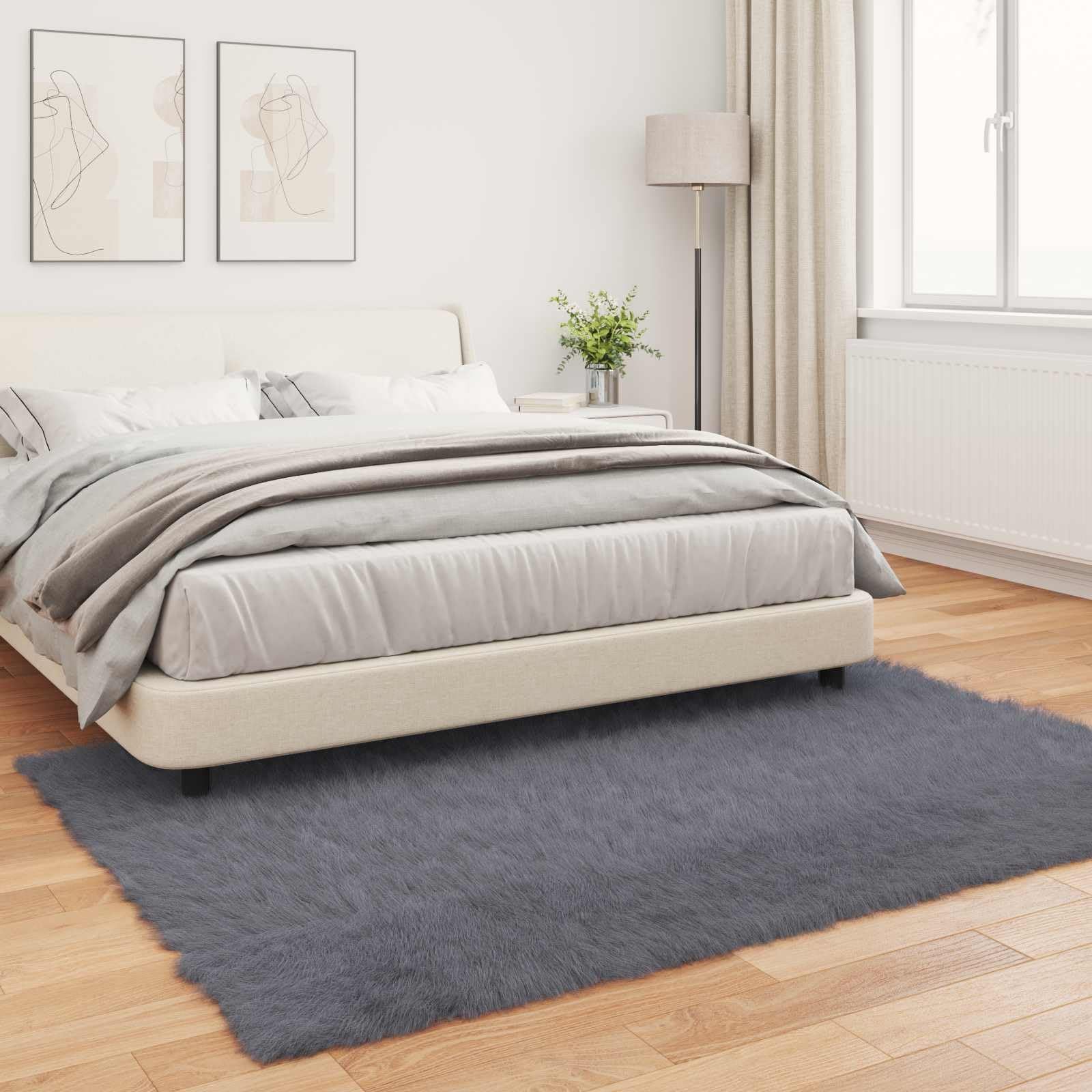 Tafalla - Alfombra de piel de oveja sintética (140 x 200 cm, poliéster esponjoso, para salón, piel sintética moderna para el invierno, minimalista