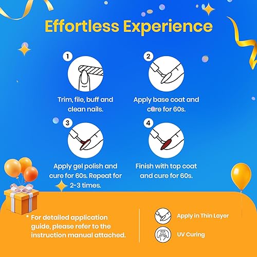 Miniatura 7 de Beetles - Juego de esmaltes de uñas de gel rojo  6 colores kit de esmalte de gel de secado LED