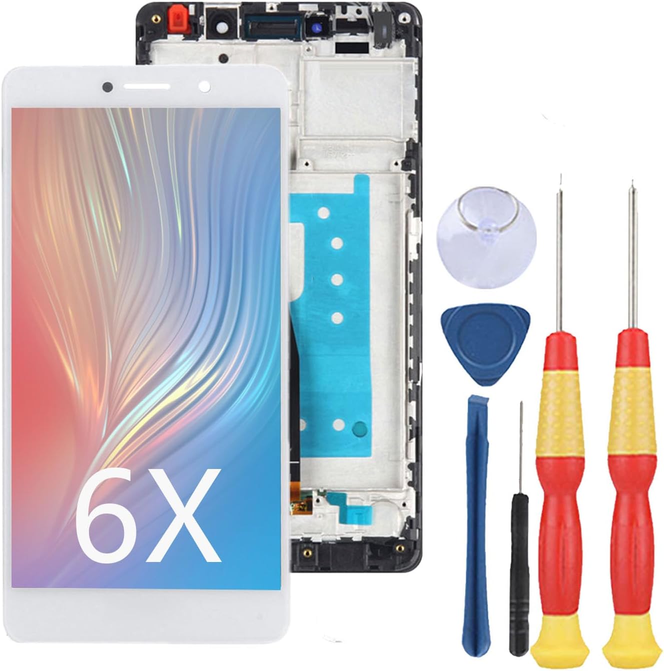 LCD Display Compatible with Huawei Honor 6X LCD Display Touch Screen Assembly Repair Replacement Parts with Tools(White)