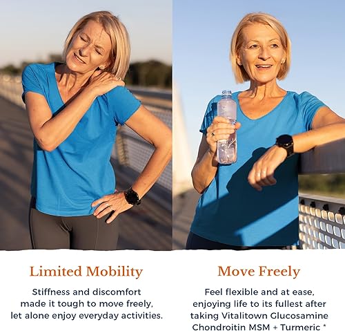 Miniatura 5 de Vitalitown Glucosamina condroitina MSM, cúrcuma, colágeno, ácido hialurónico, boswellia, quercetina, fórmula 11 en 1, sulfato de glucosamina 1500