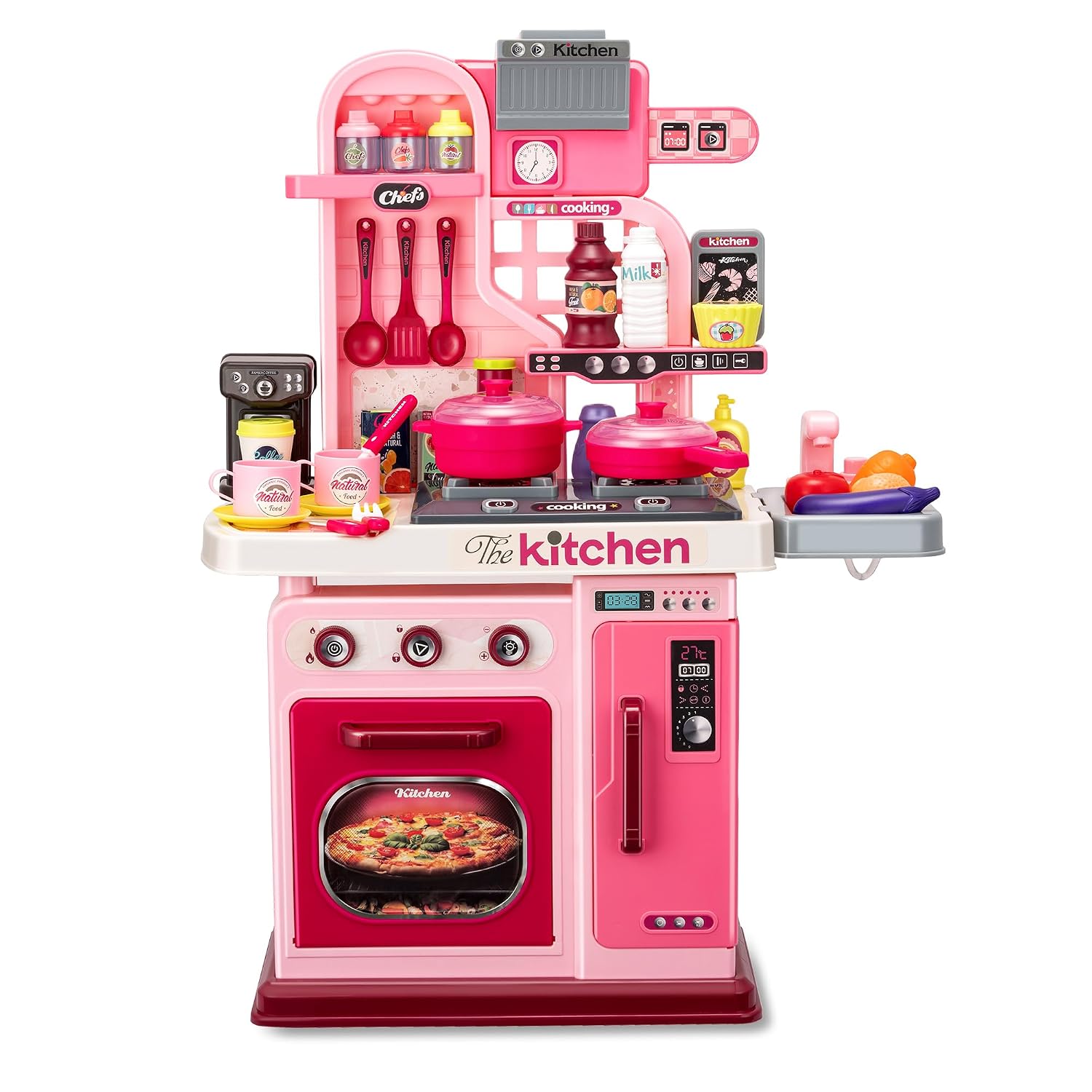 Kids Kitchen Playset, 53 Pcs with Lights & Sounds - Image 8