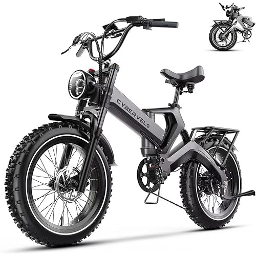 1000W(Peak 2000W)Folding Electric Bike for Adults,35MPH 100Mile,48V 25Ah Removable Battery,20" x 4.0 Fat Tire Foldable Electric Bicycle,8-Speed Electric Mountain E-Bike,UL Certified Commuter Ebikes