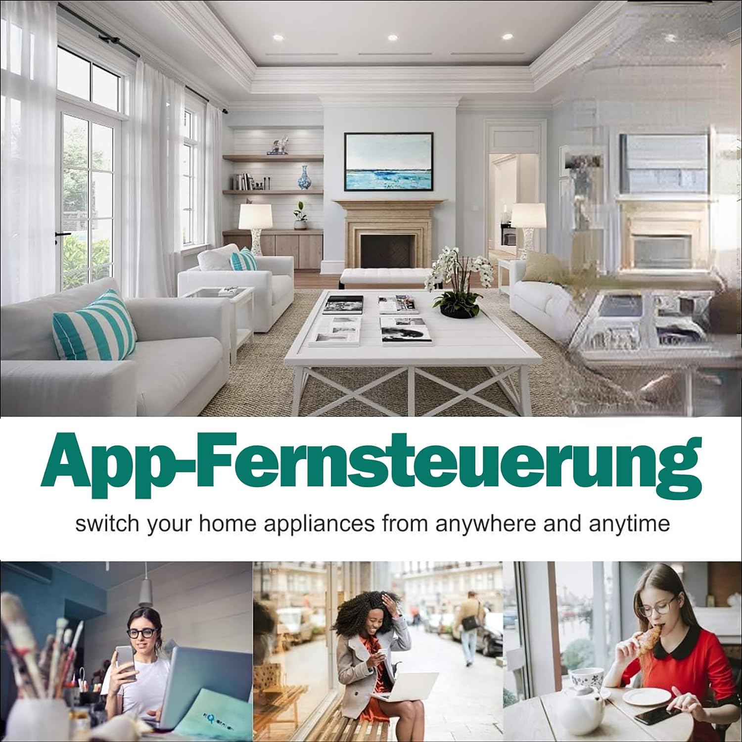 UseeLink ZigBee Smart listwa zasilająca, 16 A, zdalne sterowanie, sterowanie głosem, harmonogram i timer, kompatybilna z Alexa, Google Home, Home Assistant, wymagany hub ZigBee