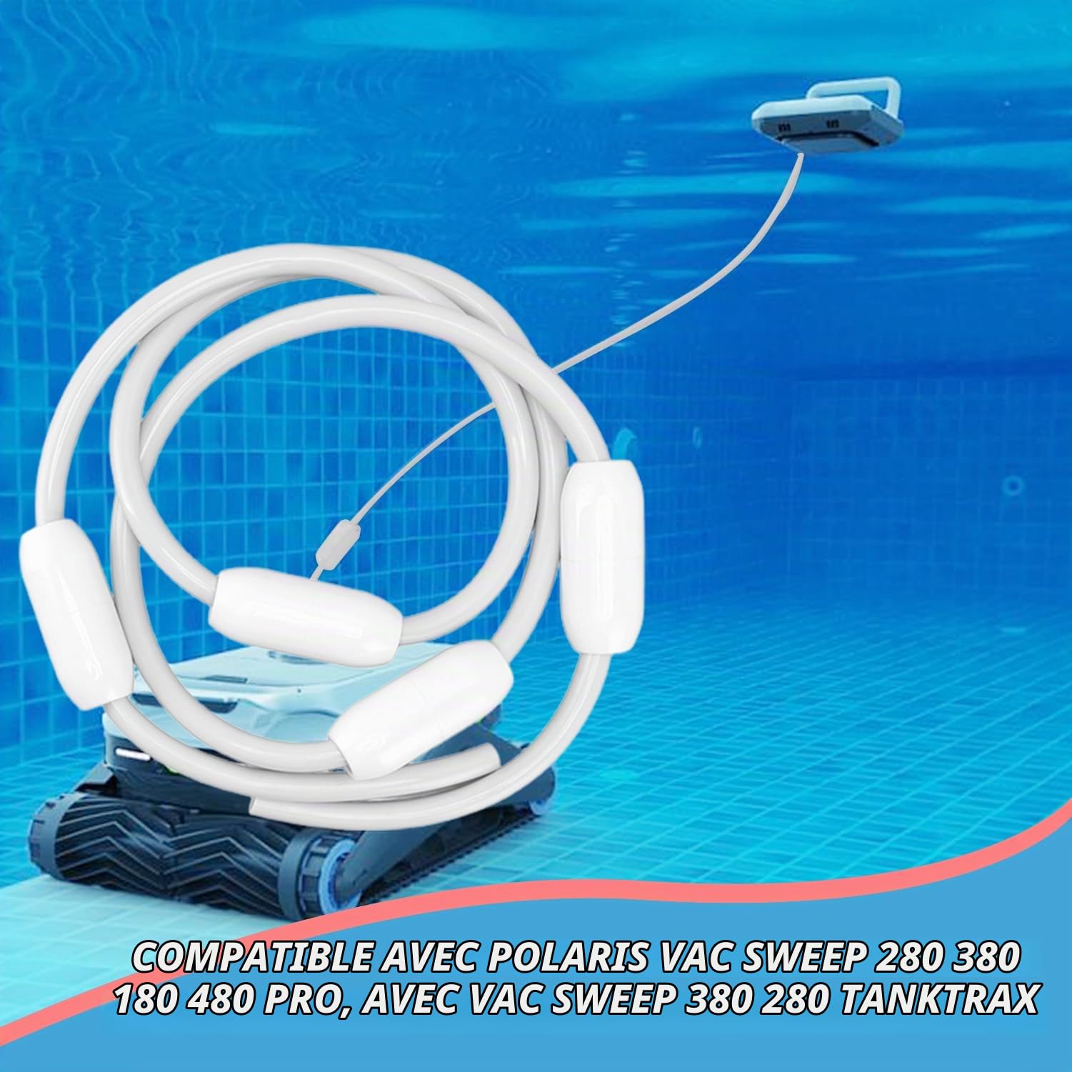 Tuyau d'alimentation de rechange, 10 feet Kit de tuyau d'entrée D-45 D10 à tête flottante pour nettoyeurs for pour Polaris 280 380 180 D45 (non compatible avec Polaris 360)
