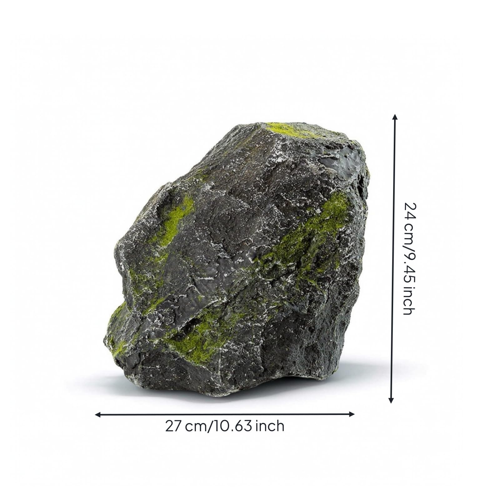 rockible Simulierte Fels Skulptur Felsstein Deko, Felsendekoration Im Stil „Berggeist-Charme“ Für Aquarien, Mit Moosbewuchs, Ca. 27x27x24 cm
