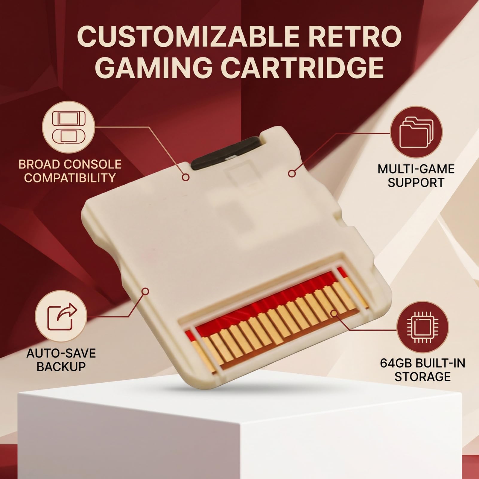 Scheda per Videogiochi, Scheda Flash Adatta per Console di Gioco NDS 2DS 3DS Schede di Memoria Flash Personalizzabili per Videogiochi con Memoria Incorporata da 64 GB (WHITE)