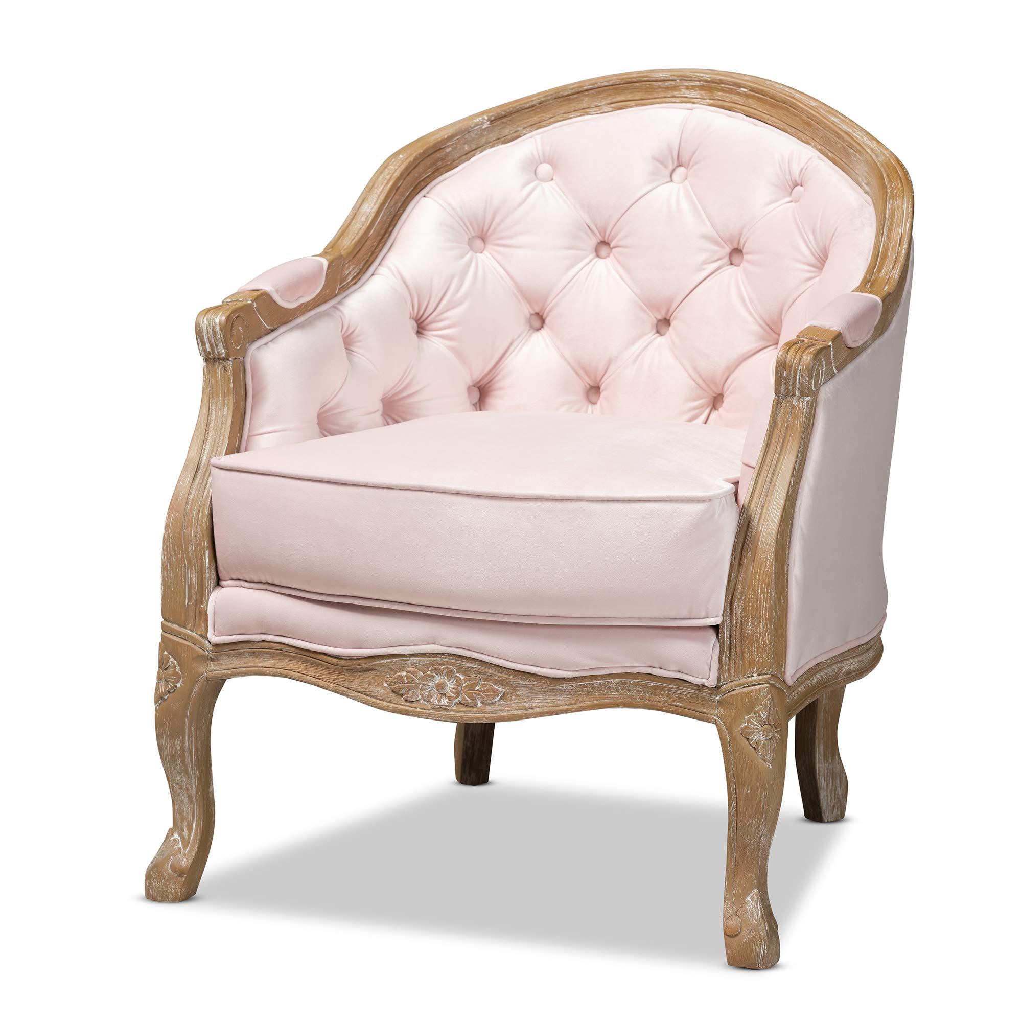 Photo 1 of Baxton Studio Chairs, One Size, Light Pink/Oak