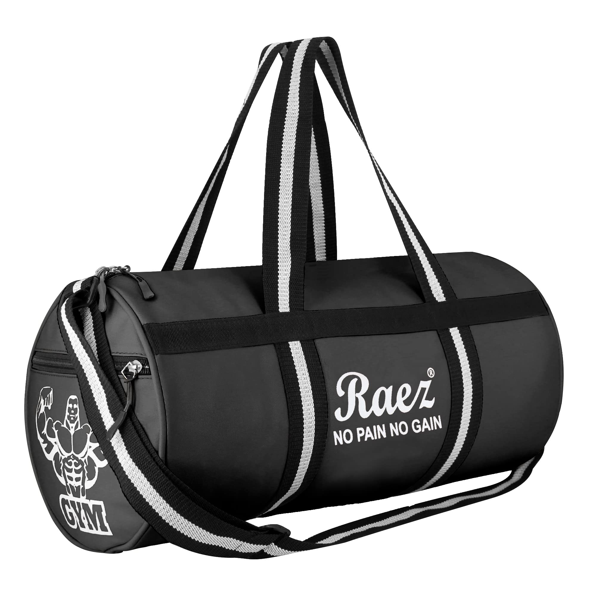 Reaz MART RAEZ Gym Bag for Boys/Girls 40cms Duffle/Shoulder/Gym Bag for Men & Women with Separate Shoe Compartment (Black)-picture-15