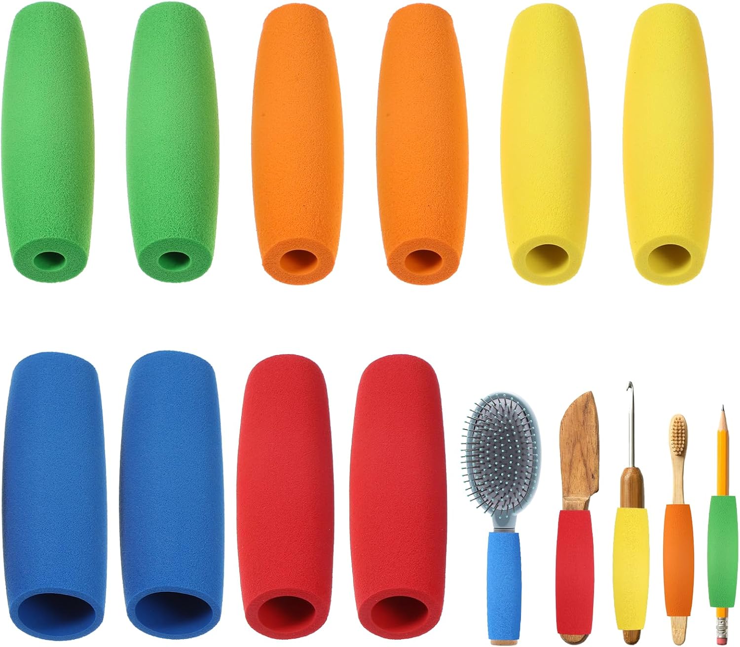 10 pcs Cutlery Padding Grips Foam Grip Tubing Foam Tubes Grip Aid Handle Utensils Tools for Disabled Elderly