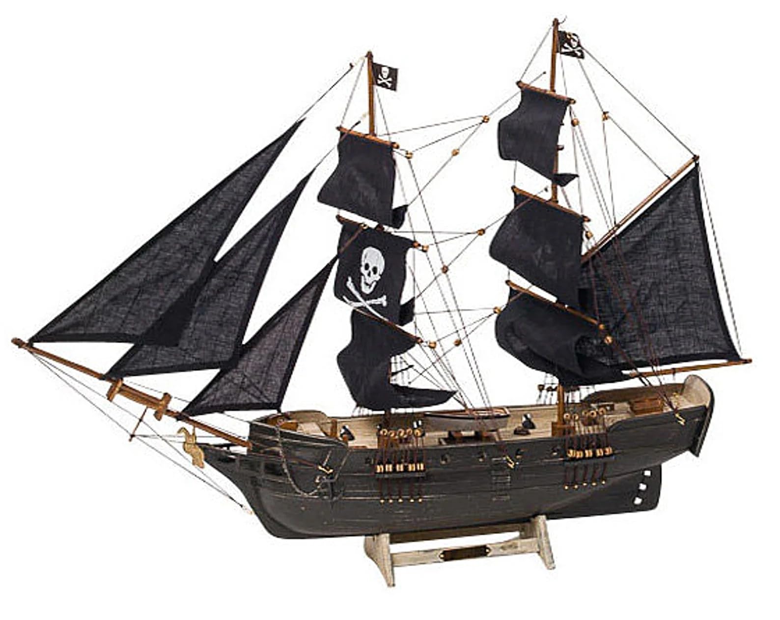 aubaho Modellschiff Piratenschiff Piraten Holz Schiffsmodell Schiff Pirat kein Bausatz