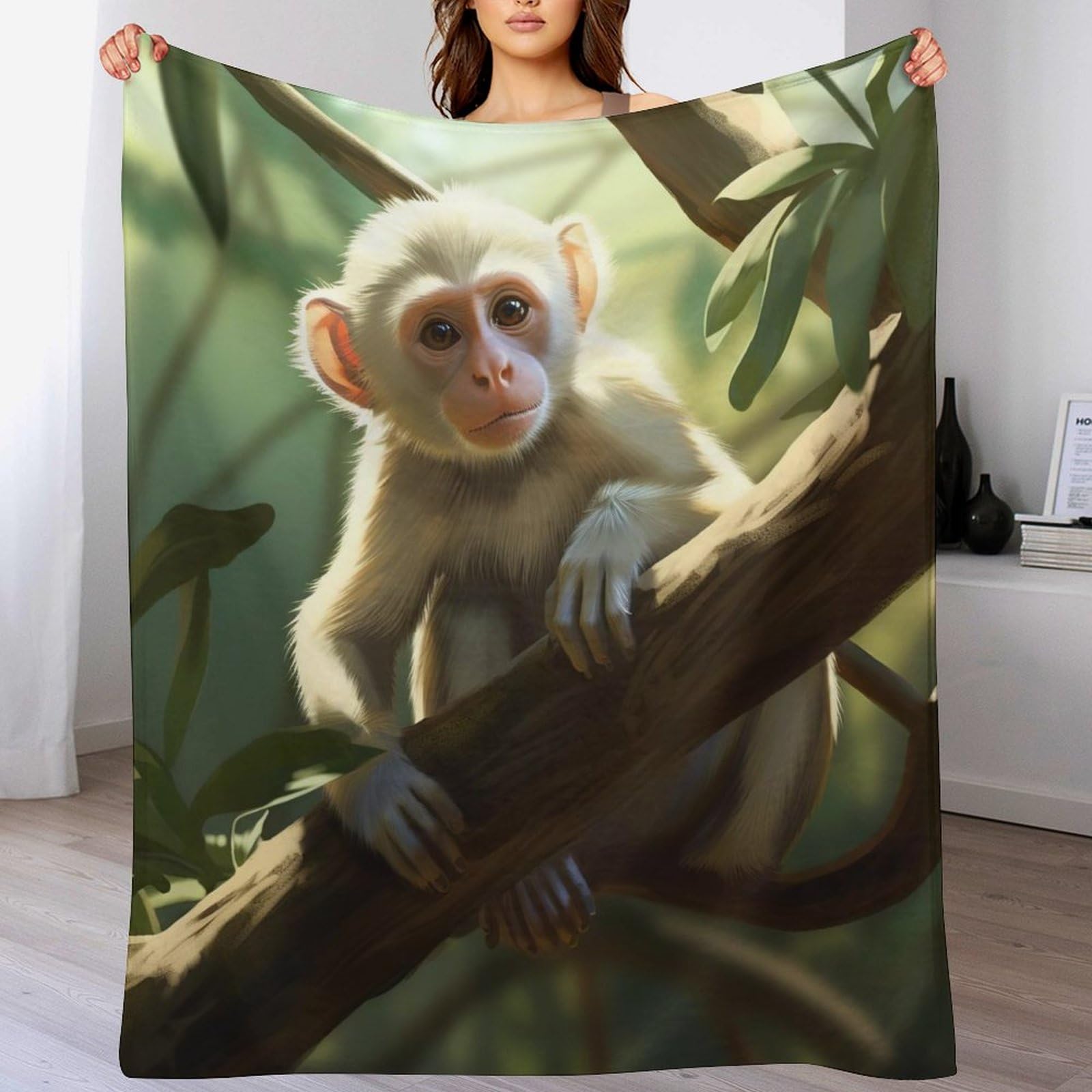 Couverture polaire singe contre le froid d'hiver douce et épaisse pour lit