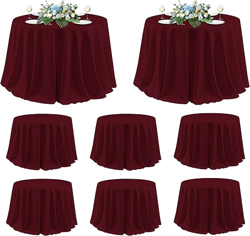 Miniatura 47 de sancua - Manteles blancos rectangulares, paquete de 8 manteles para mesas de 6 pies - Fundas de mesa lavables de poliéster para bodas, fiestas de