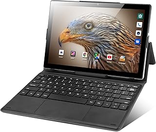 10.1 Inch Android 10 Tablet Laptops, PADGENE 4G Tablet with Keyboard, 4GB RAM 64GB ROM, 2.3GHz Deca-Core CPU, 1920P FHD Display, 5G Wi-Fi, Bluetooth 4.2, 13MP Rear Camera, 6000mAh Battery, Google Play