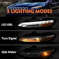 Vista 2 de FIONE Luz diurna DRL para Jeep Cherokee 2014 2015 2016 2017 2018 LED luces intermitentes antiniebla par lado conductor y pasajero