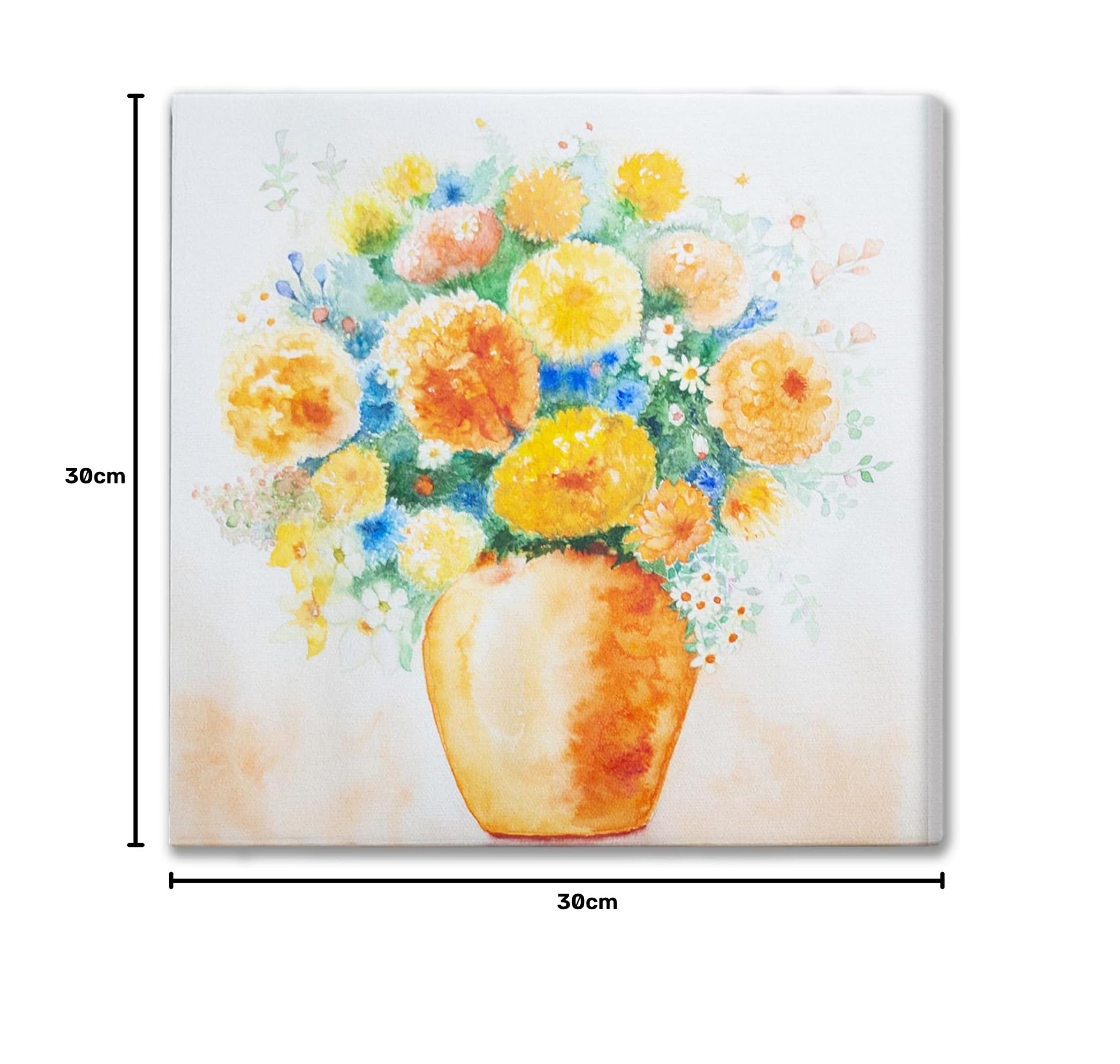 Amazon.co.jp: TB3 キャンバス プリント 黄色いブーケ 絵画 水彩画