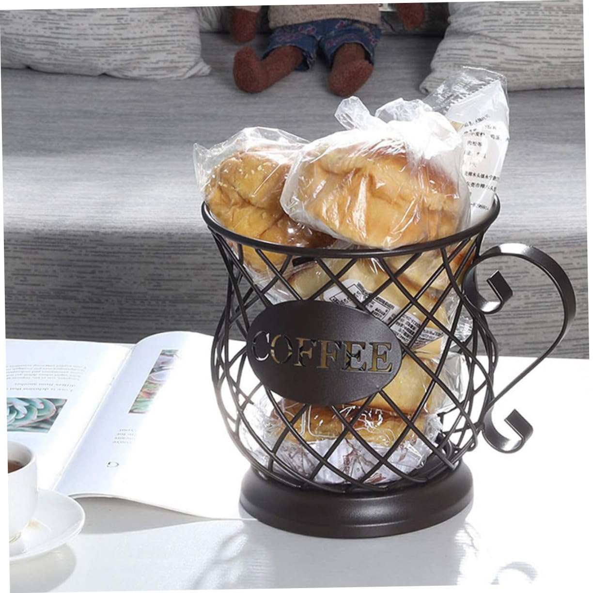 Gatuida Porte-couverts en Métal Noir pour Ustensiles Cuisine, Support Élégant et Simple, Rangement Polyvalent Cuisine et Patio