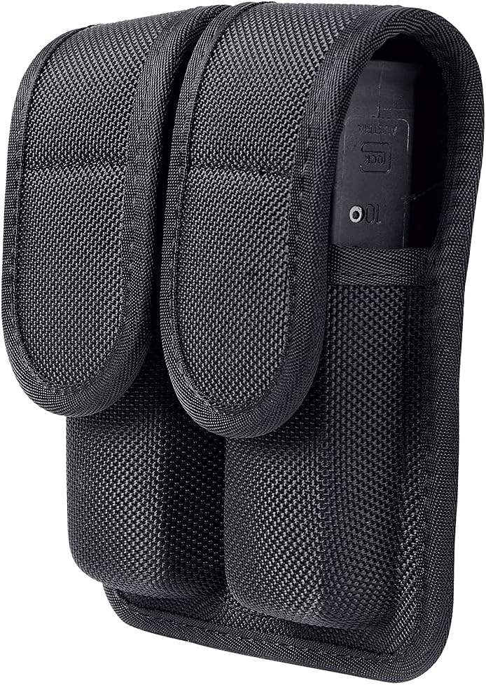 TAFTACFR Molded Double Mag Pouch Holster with Double and Single Stack Magazines .380, 9mm & 40 Cal for S&W M&P Ruger Glock Walther H&K