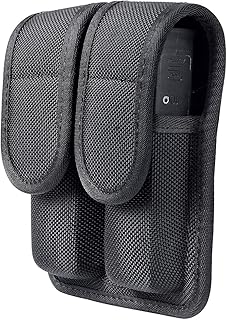 TAFTACFR Molded Double Mag Pouch Holster with Double and Single Stack Magazines .380, 9mm & 40 Cal for S&W M&P Ruger Glock Walther H&K(Ballistic Nylon)