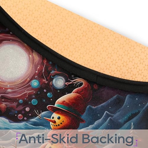 Miniatura 4 de Christmas Scene with Snowman Round Area Rug 3ft Machine Washable Circular Rugs for Dining Room Table Bedroom Playroom Throw Rugs for Dog Living Room