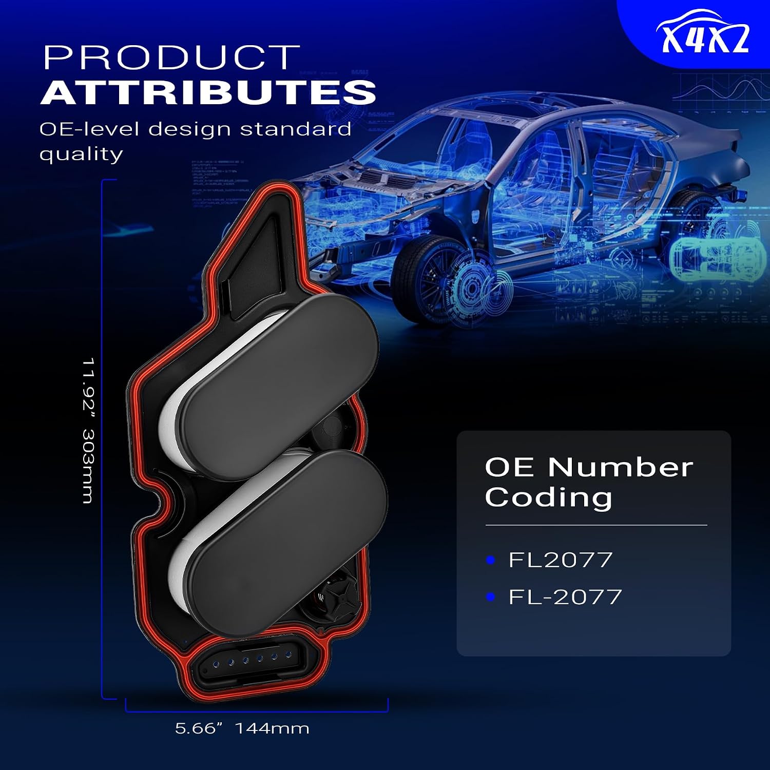 FL2077 Engine Oil Filter Separator, CCV Filter Crankcase Ventilation Filter Engine Breather Element For DRW Type Ford 2016-2019 F650, F750 6.7L, NOT Fit SRW Type Replaces# FL-2077