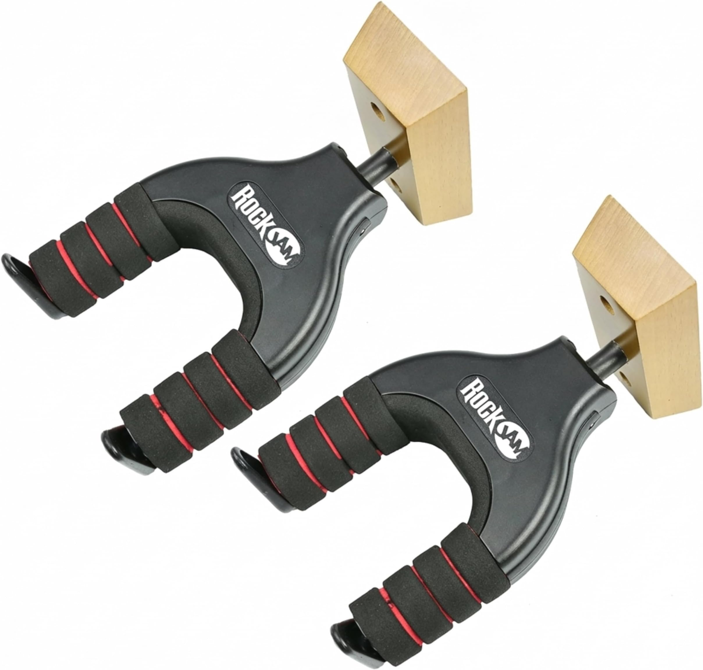 RockJam 2-Pack Guitar Hanger and Wall Mount Bracket Holder for Acoustic and Electric Guitars