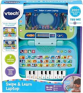 VTech Swipe & Learn Laptop, Educational Toy for Toddler with Phonics ...