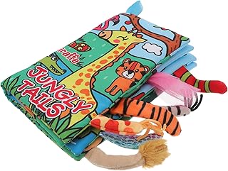 Toyvian Livro De Pano De Cauda Livro De Dobras Livro De Mão Do Bebê Livro De Desenvolvimento Sensorial Brinquedo De Carrinho De Bebê Brinquedos De Animais Brinquedo De Banho Brinquedos De