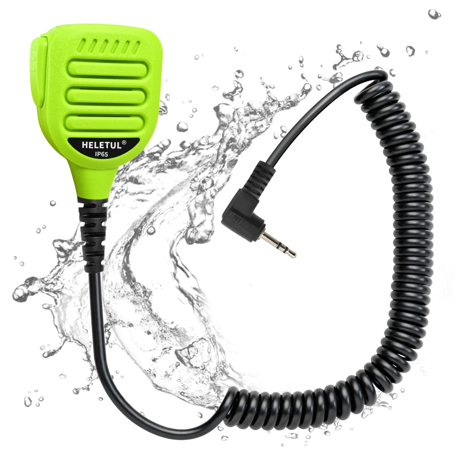 Micrófono de hombro de 1 pin de 2,5 mm, micrófono de solapa para Motorola Talkabout Radio Extreme t475 t470 Series t600 t605 t800 472 Walkie Talkies (IP65 impermeable) (verde)
