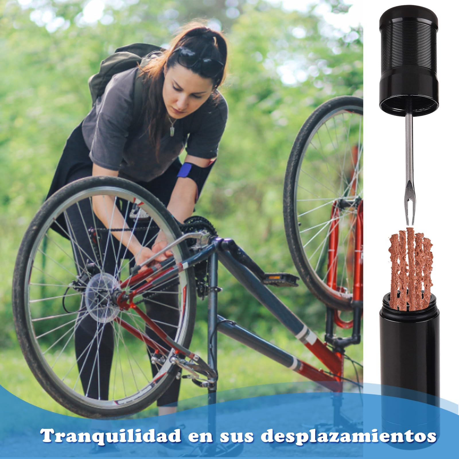 Amazon | ZYKORT 自転車タイヤ修理ツール、自転車パンク修理キット