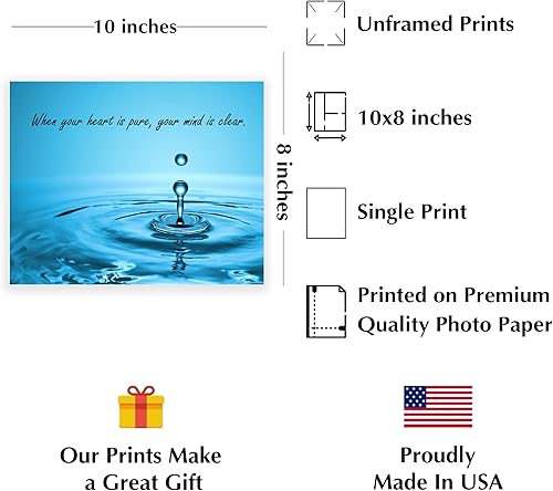 Miniatura 2 de When Your Heart Is Pure, The Mind Is Clear - Water Ripple Positive Affirmations Wall Decor, Inspirational Wall Art For Home Decor, Living Room
