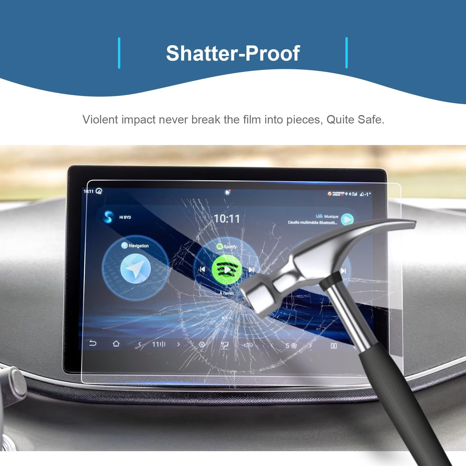 GAFAT Compatibile con BYD Dolphin Surf 2025 2026 2027 10,1" pellicola protettiva in vetro temperato per Dolphin Surf 10,1" Rotating Touch Screen, 9H Anti Graffio