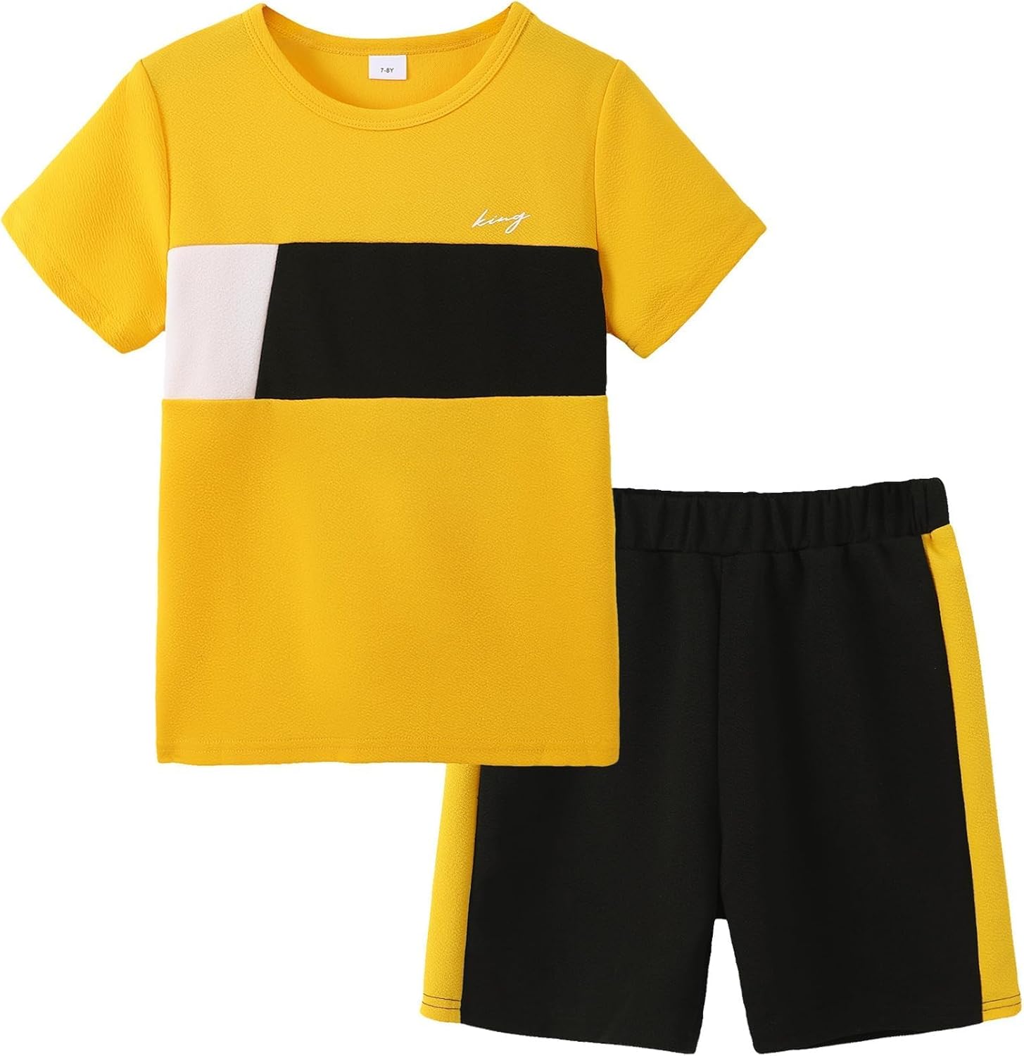 Boy Clothes Kids Boy’s Summer Outfits Shorts Sleeve Crewneck T Shirt Tops Tees Shorts Sets Boy’s 2 Piece Outfits