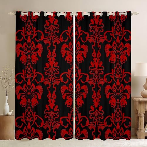 Feelyou Damask Floral Exotic Curtain Bedroom 2 Panels 52 x 9