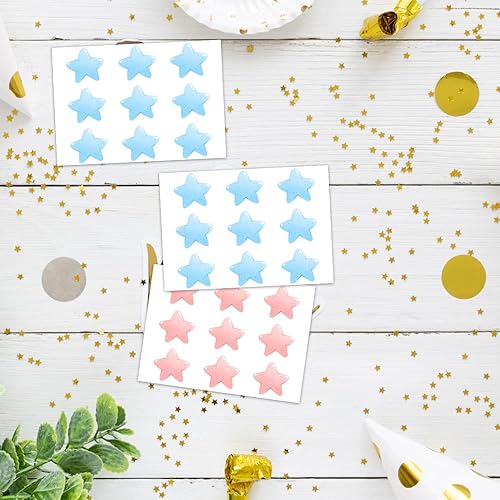 Miniatura 4 de LNOKRIM Juego de fiesta de revelación de género, letrero de mesa de votación con tema de oso para revelación de género, 54 calcomanías de votación