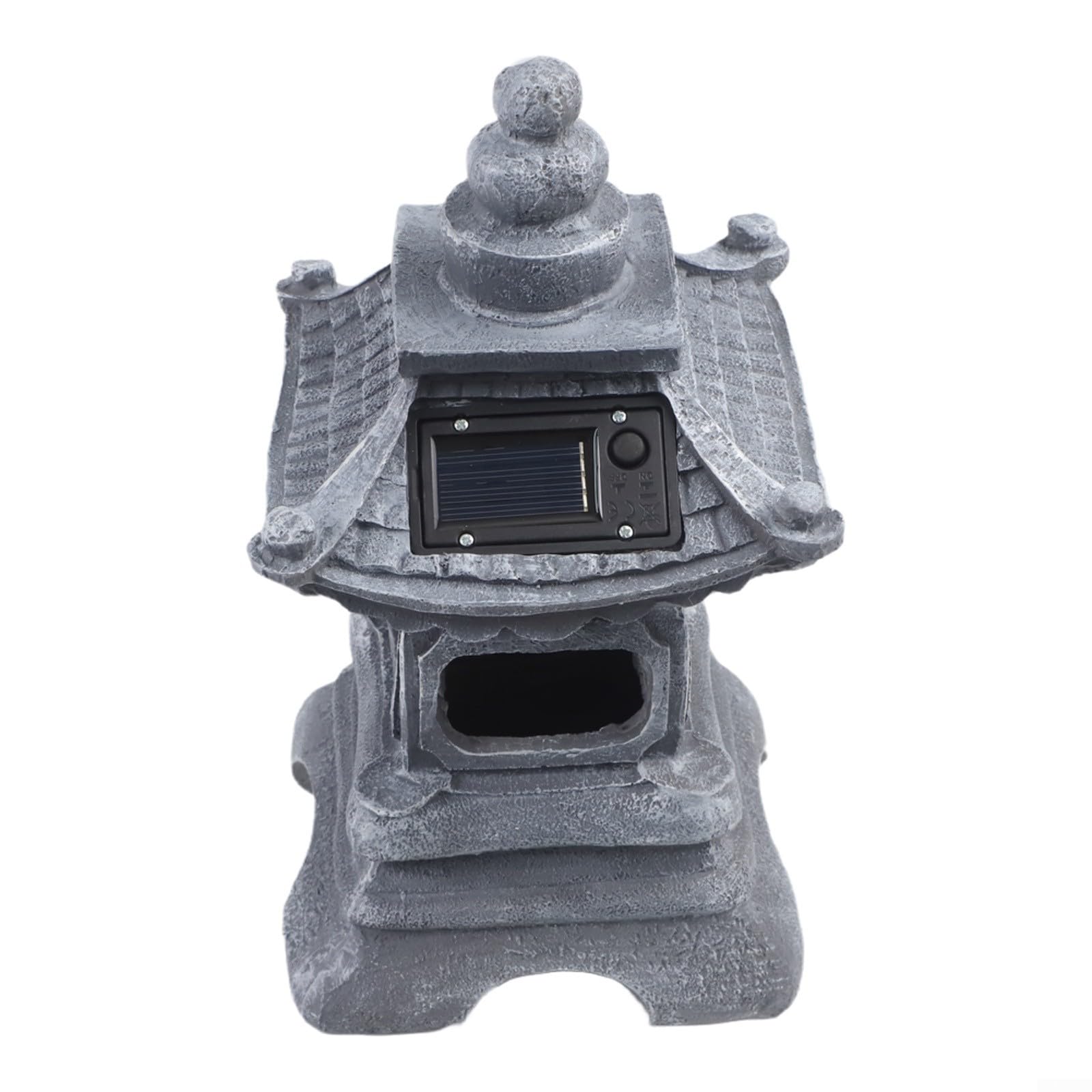 Pagoda de energía solar para estatua de jardín con linterna LED, decoración al aire libre para jardín, patio, patio, poliresina (B)