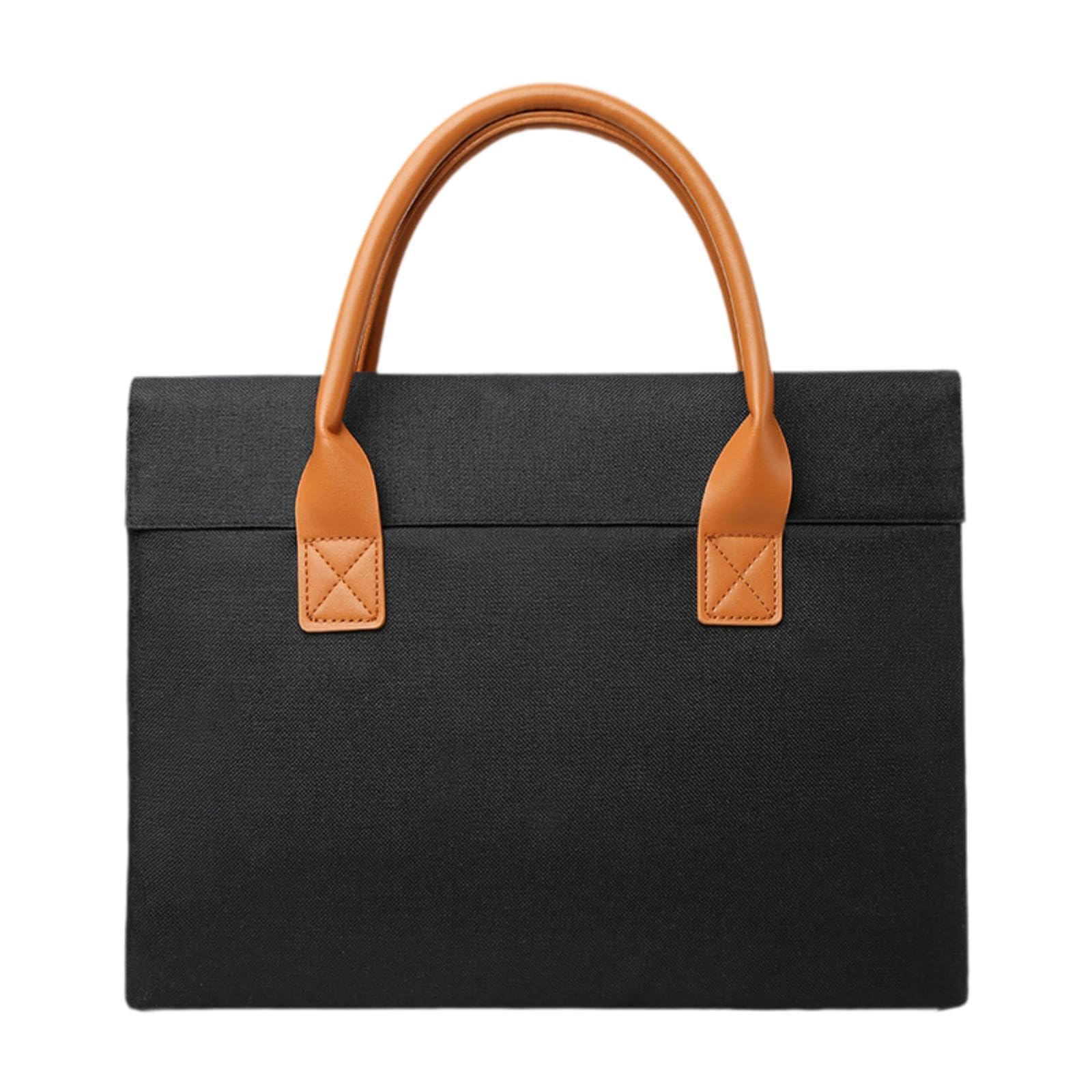 fashionmyday Fashion My day Men Women Briefcase Business Fashion Notebook Bag for Office Commuting Daily 34x26x4 cm Black-picture-49