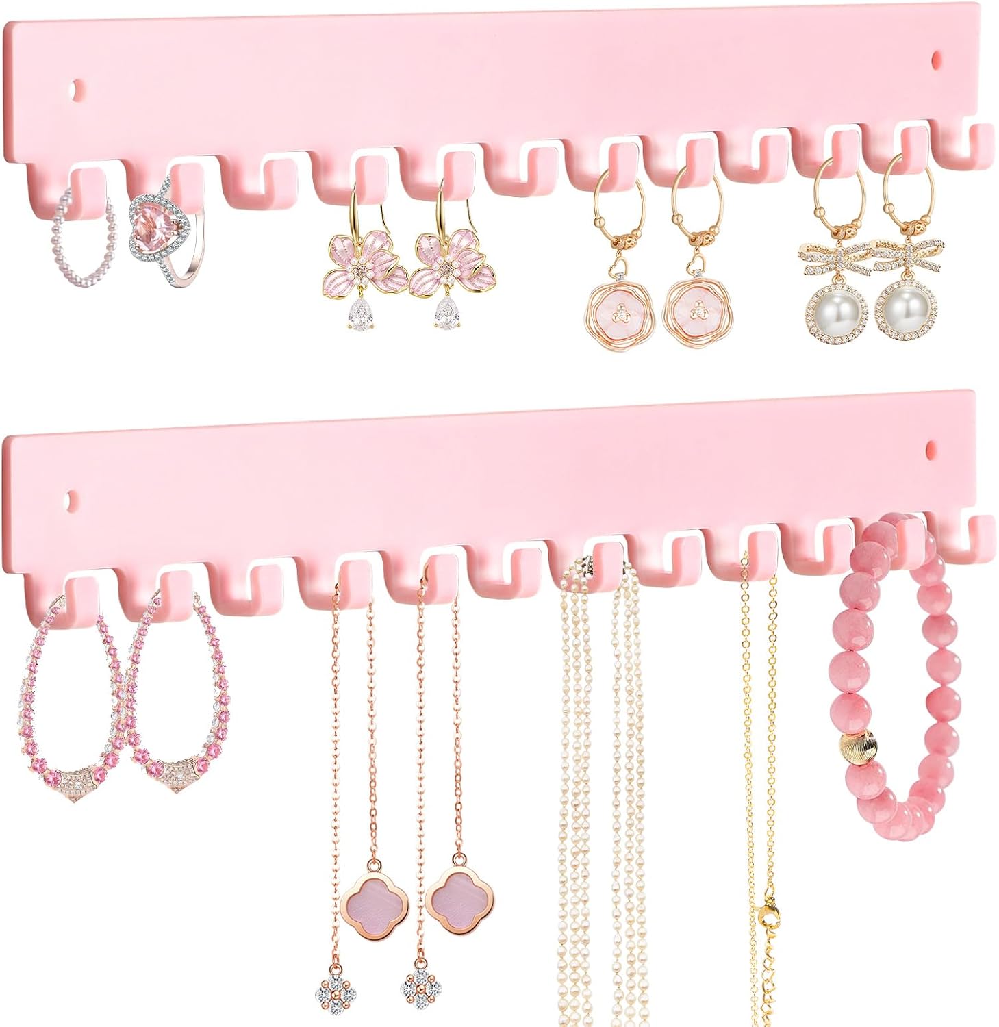 Acrylic Necklace Holder 2 Pack Wall Mounted Necklace...