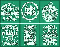 Vista 24 de JAJADO Plantillas autoadhesivas de serigrafía para decoraciones de árboles de Navidad, plantillas de bricolaje para pintar sobre