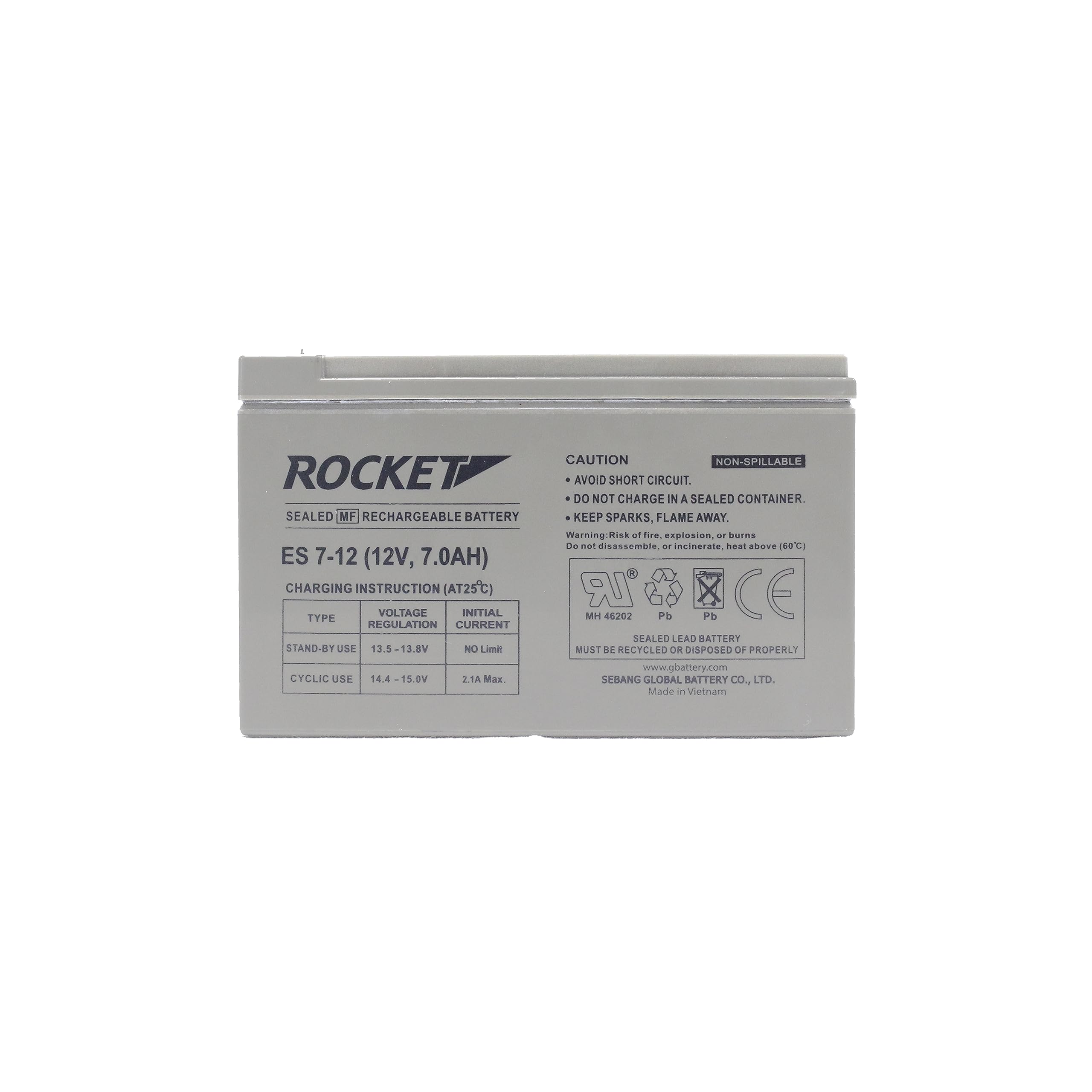 Rocket Sealed MF Rechargeable Battery | 12V 7AH Battery | Long-lasting Battery | High-Capacity Battery | Affordable Battery | Reliable Battery | High Performance Battery | Battery Wholesalers in UAE