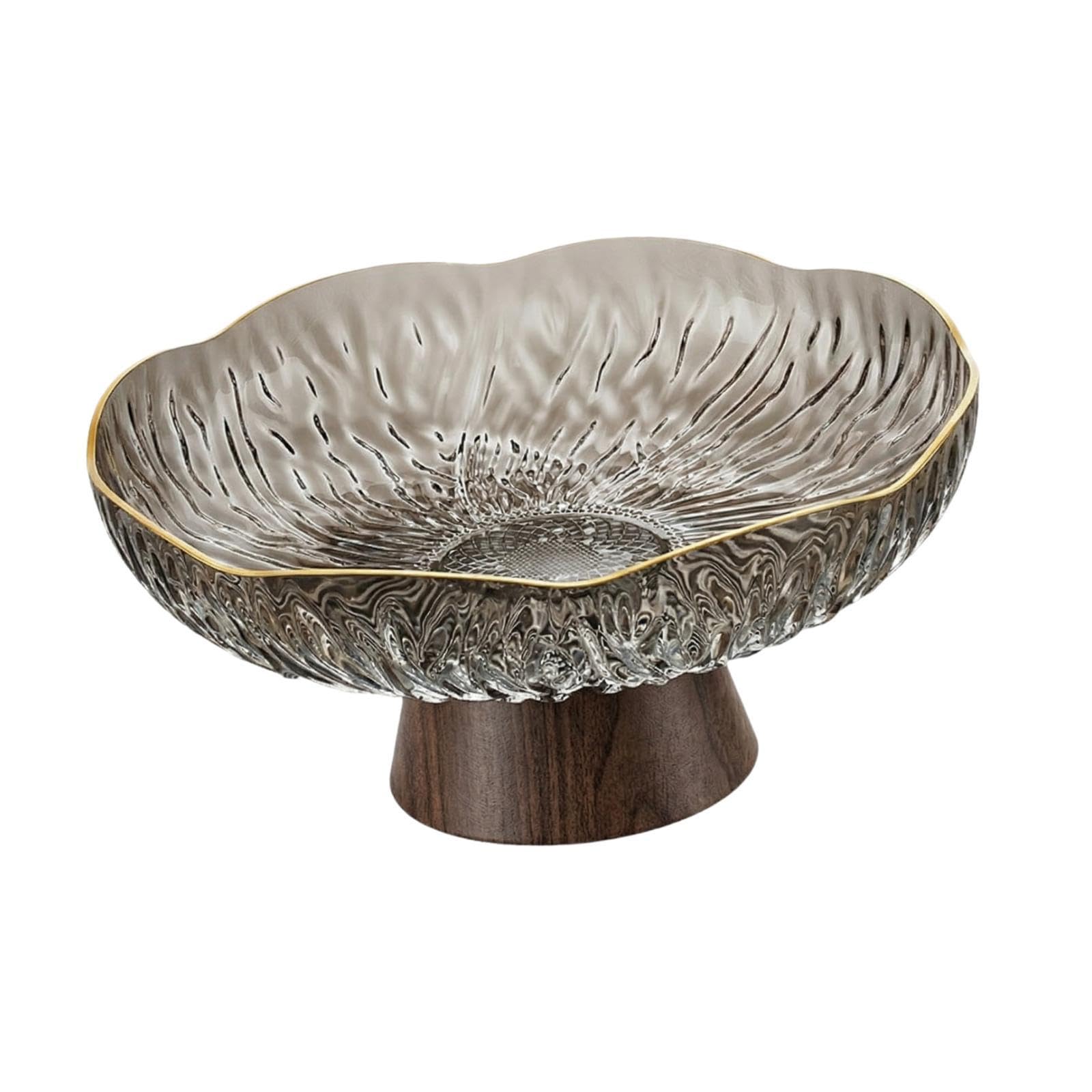 KESOTO Frutero con Pedestal, Soporte para Aperitivos, Bandeja de Almacenamiento Multiusos con Orificios de Drenaje para Cocina, Comedor, Hogar, Regalo, Gris, Individual