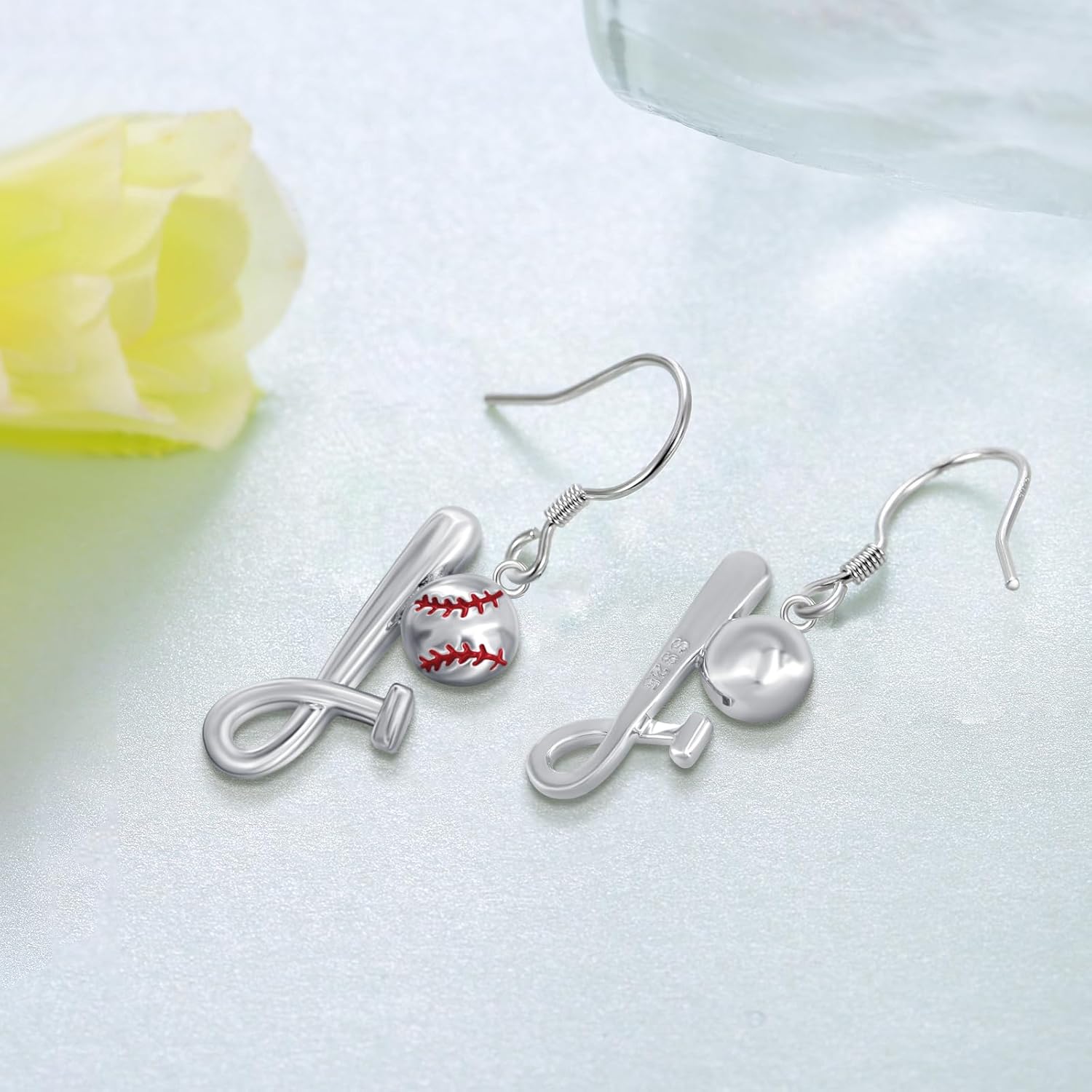 Baseball Earrings for Women 925 Sterling Silver Softball Earrings Sports Jewelry Gifts for Women - Image 2