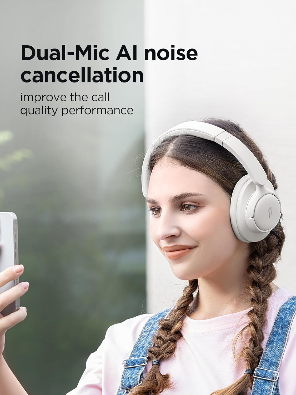 1MORE Wireless Bluetooth Noise-canceling Headphones - HQ31 SonoFlow SE Over-Ear Headphones with Hi-Res Audio, 90H Playtime, Clear Calls, Preset EQ Via App, Comfort for Home Office Travel(Oat White) - Image 8