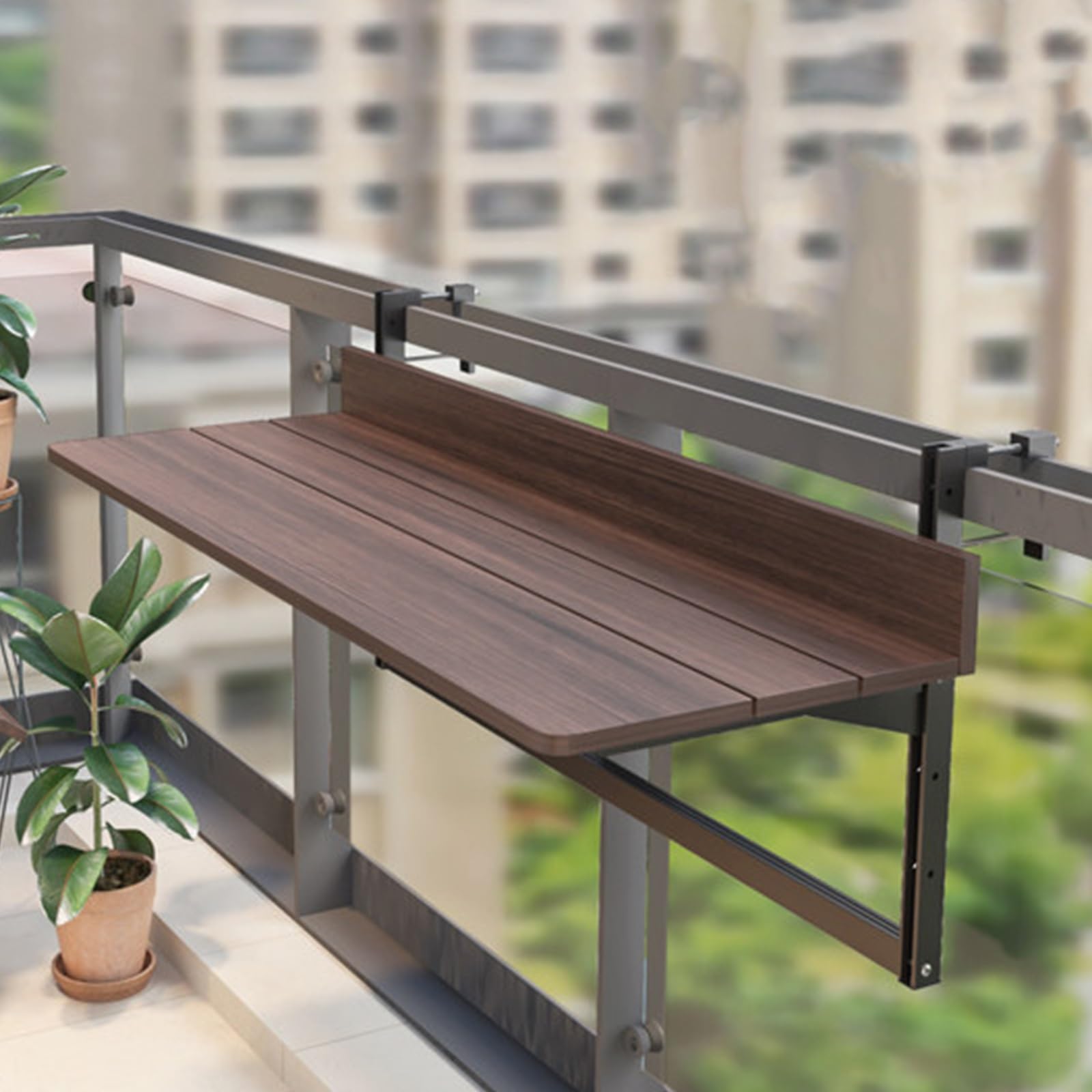Mesa plegable para balcón y terrazas urbanas ideal para teletrabajo en exterior