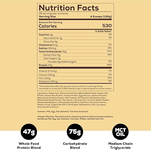 Miniatura 8 de REDCON1 MRE Proteína en polvo, galleta de mantequilla de maní, mezcla de proteínas de reemplazo de comidas hecha con aceite MCT y alimentos