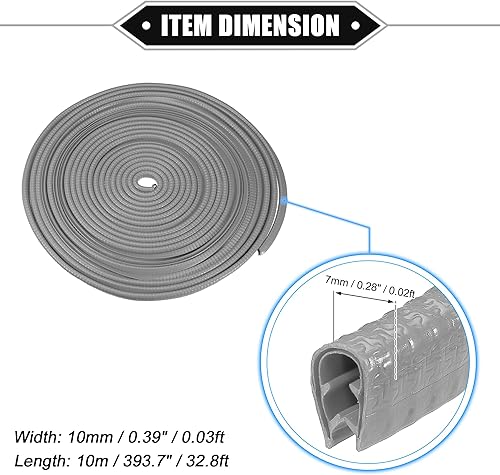Miniatura 6 de VekAuto Protector de borde de puerta de automóvil, 32.8 pies en forma de U, borde de goma, protector universal para automóvil, camión, ATV, barco,