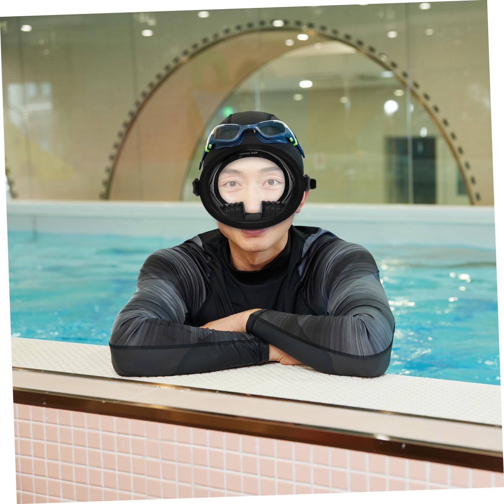 Maschera Sub Antiappannamento a Visione Larga in Silicone Nero | Lente in Vetro Temperato, Adatta per Immersione e Nuoto, Vestibilità Confortevole Tenuta Anti-perdita